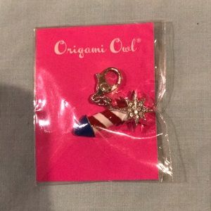 Origami Owl Patriotic Pendant Swarovski Crystals